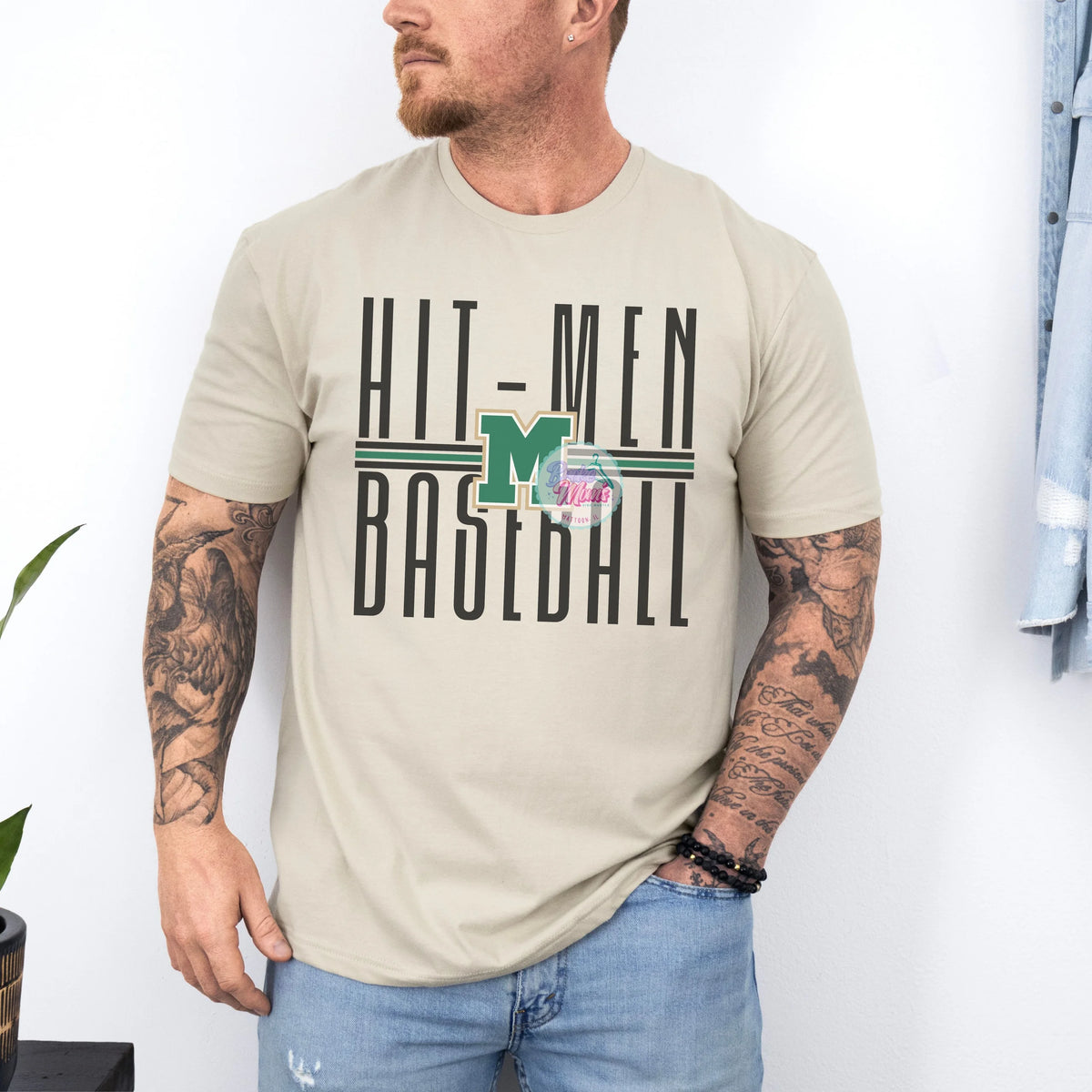 Mattoon Hit-Men Baseball Tall Letters Logo Mens Tee