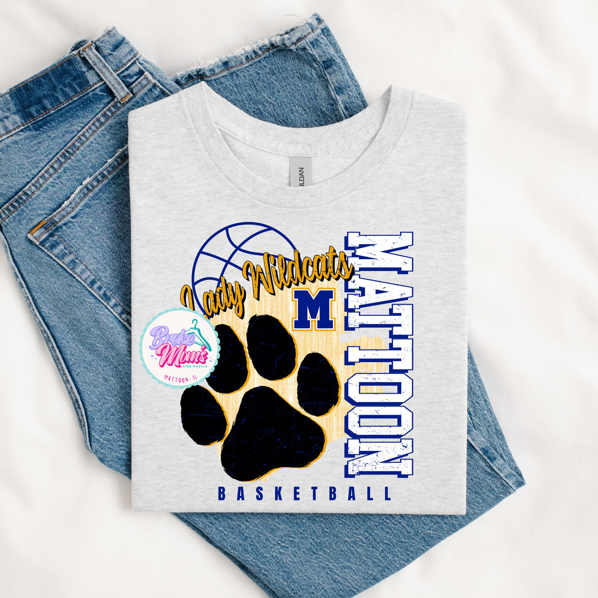 Lady Wildcats Paw Distressed Basketball Tee/Sweatshirt