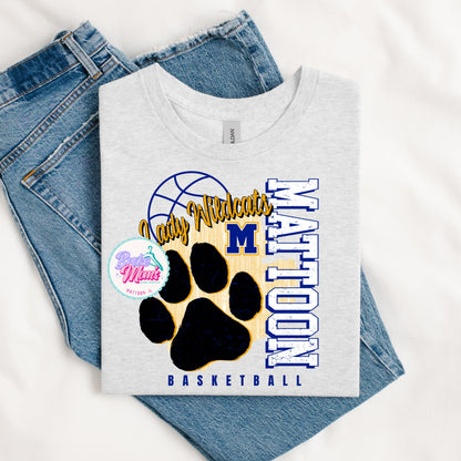 Lady Wildcats Paw Distressed Basketball Tee/Sweatshirt