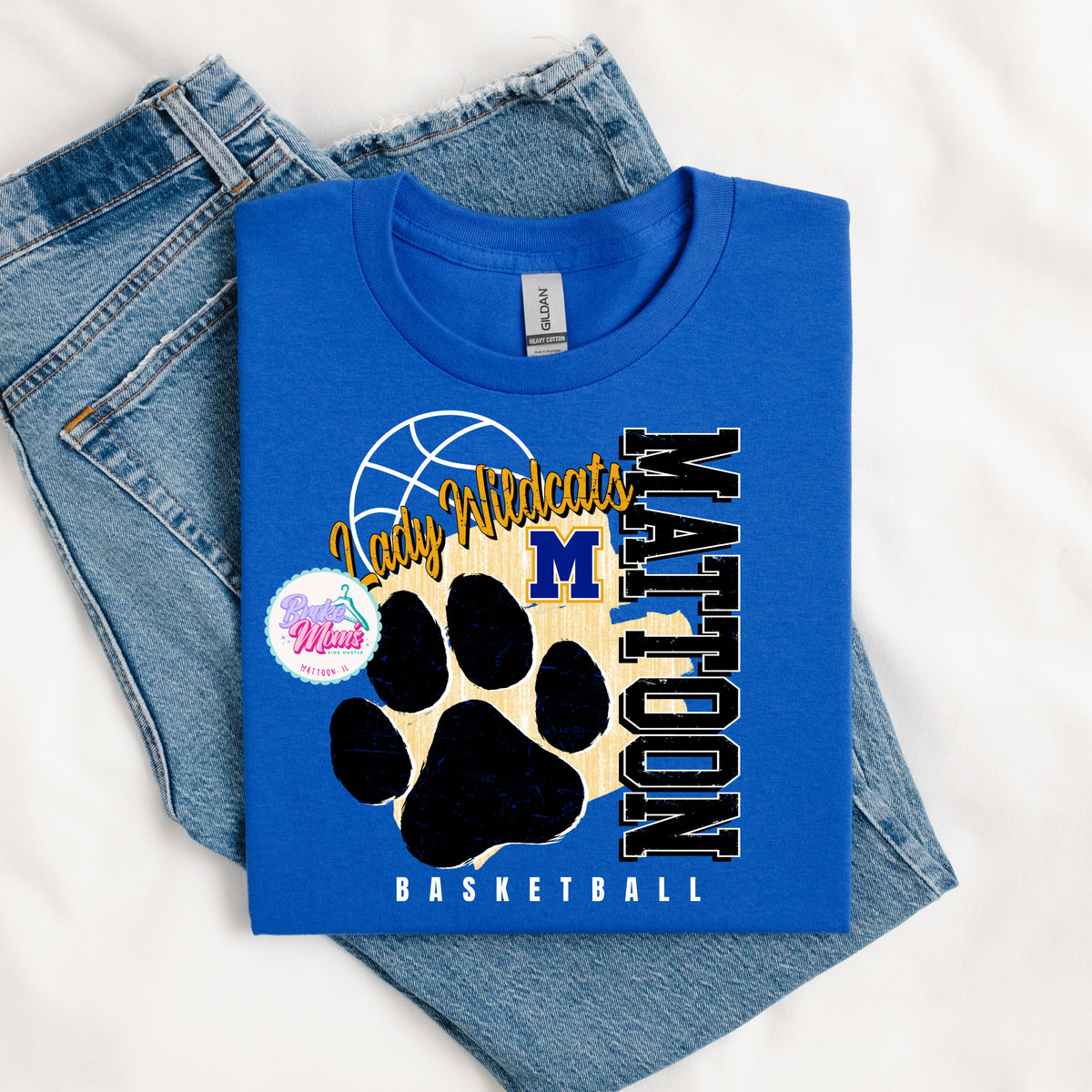 Lady Wildcats Paw Distressed Basketball Tee/Sweatshirt