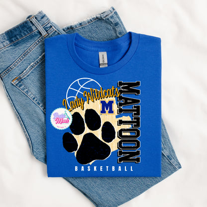 Lady Wildcats Paw Distressed Basketball Tee/Sweatshirt