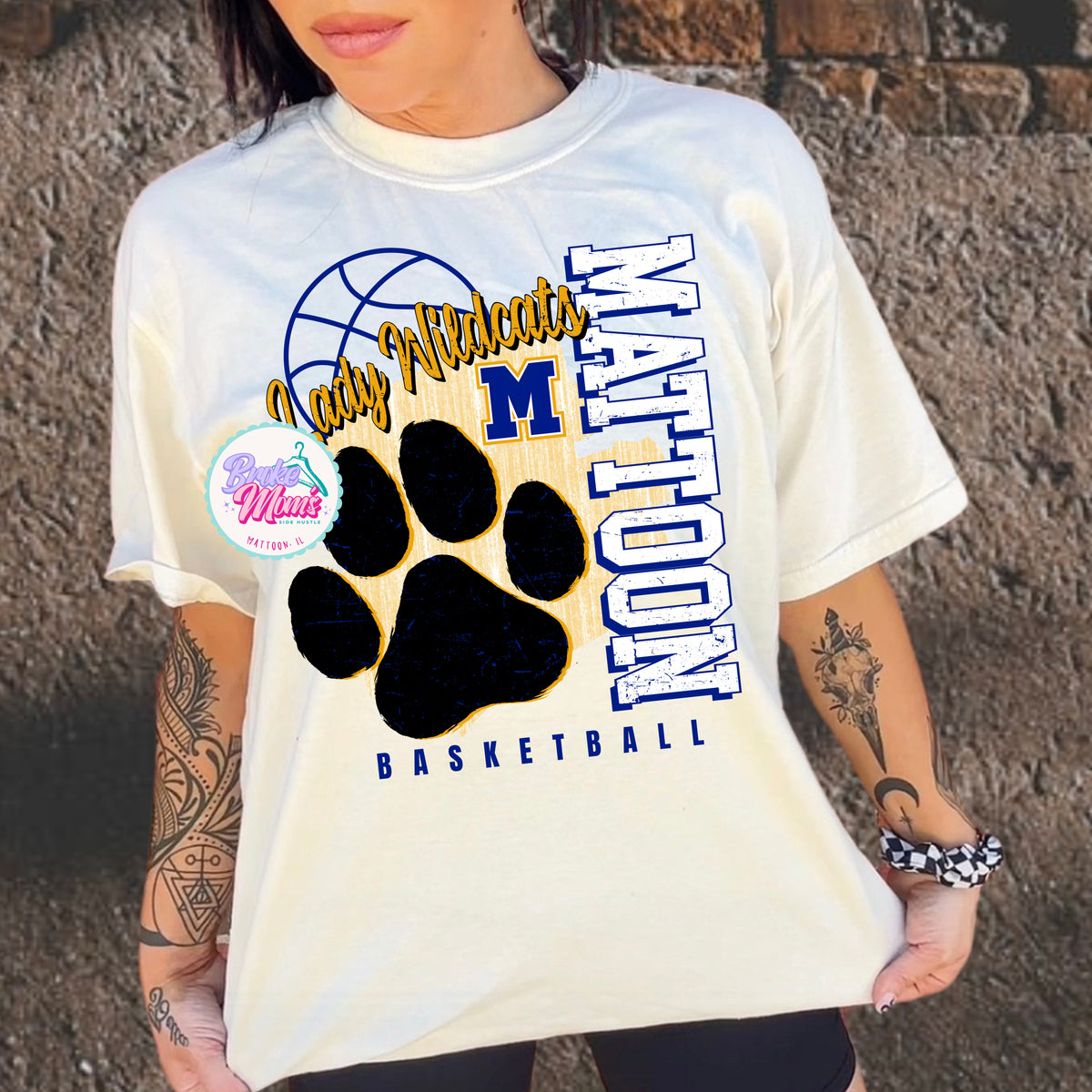 Lady Wildcats Paw Distressed Basketball Tee/Sweatshirt