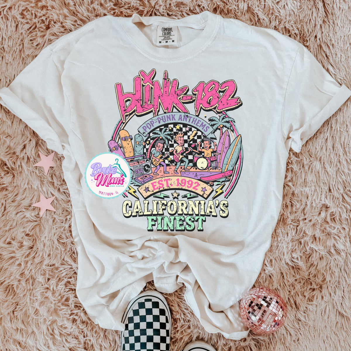 B 182 Cali's Finest Oversized Band Tee
