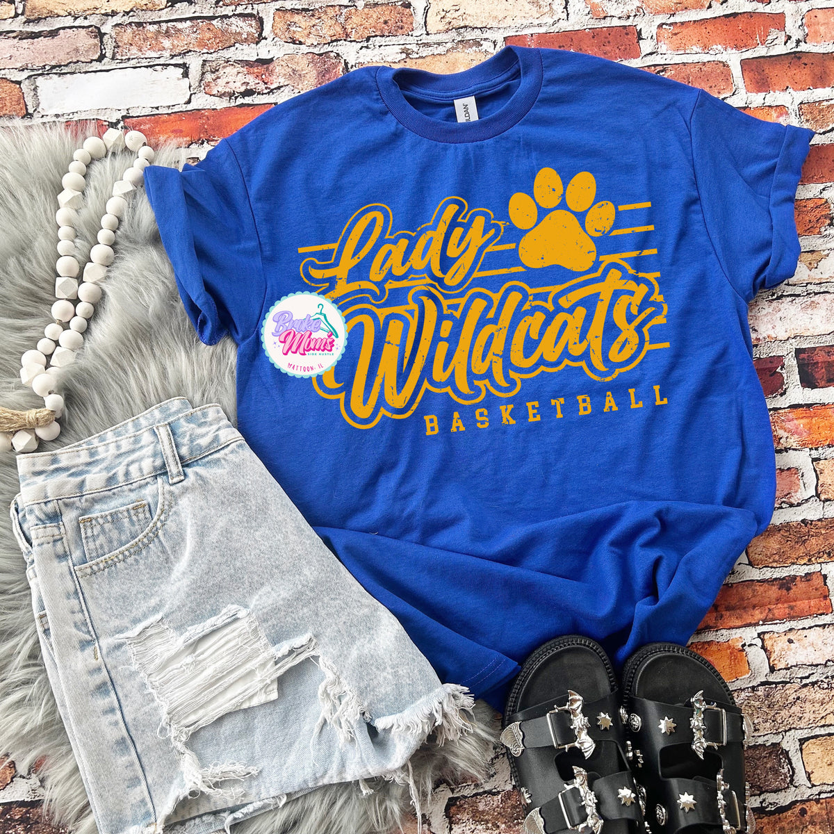 Old School Lady Wildcats Basketball Tee/Sweatshirt
