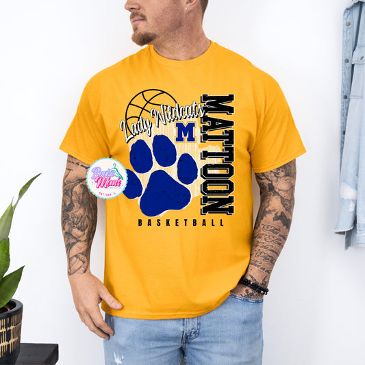 Men’s Lady Wildcats Paw Distressed Basketball Tee/Sweatshirt