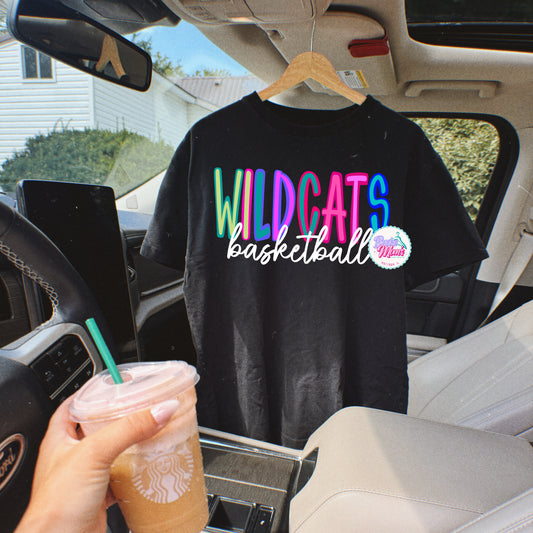 Wildcats Basketball Colorful Tee/Sweatshirt