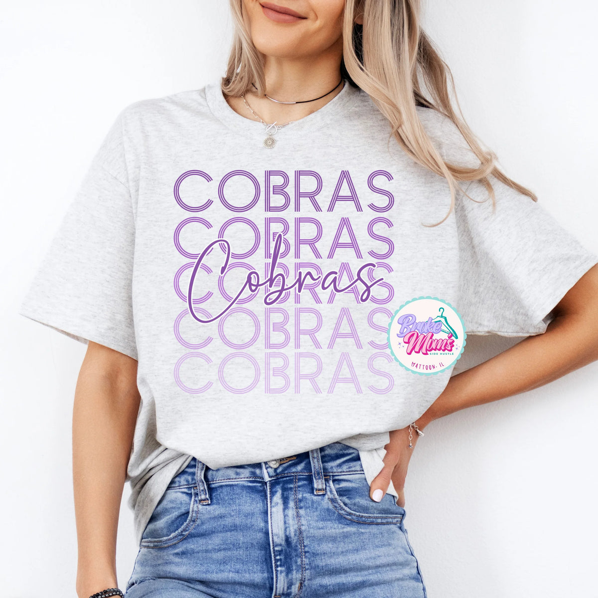 Mattoon Cobras Stacked Ombre Letters Tee
