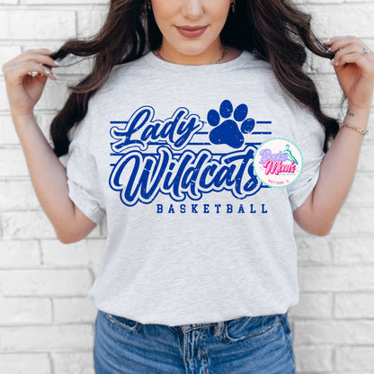 Old School Lady Wildcats Basketball Tee/Sweatshirt
