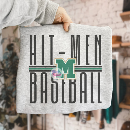 Mattoon Hit-Men Baseball Tall Letters Logo Tee