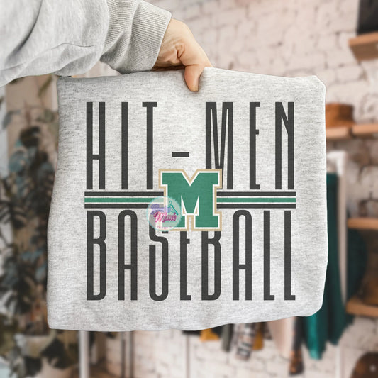 Mattoon Hit-Men Baseball Tall Letters Logo Tee