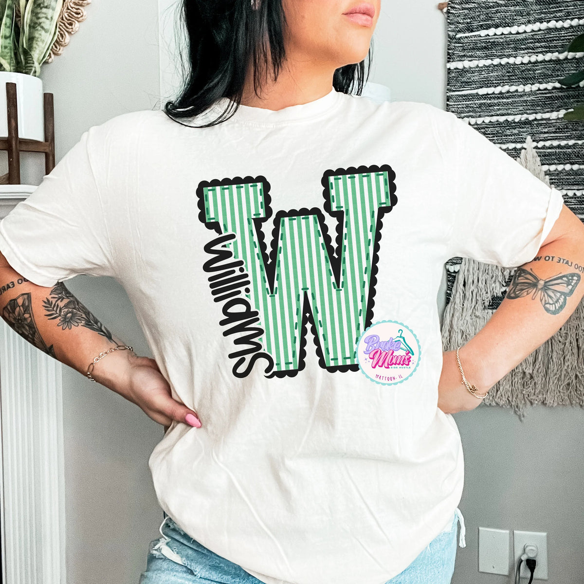 Williams Seersucker Letter Tee/Sweatshirt
