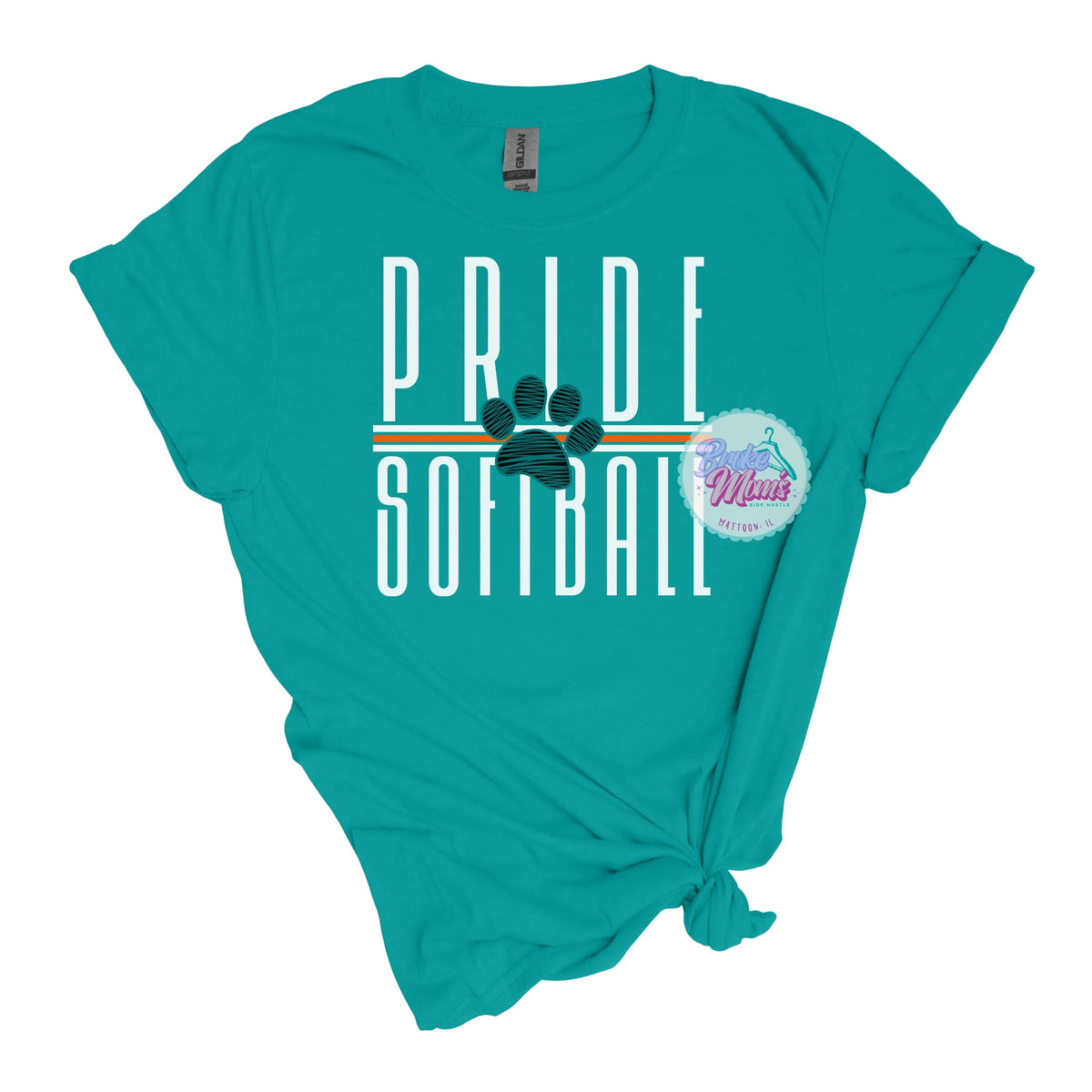 Pride Softball Long Letters Logo Tee