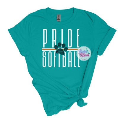 Pride Softball Long Letters Logo Tee