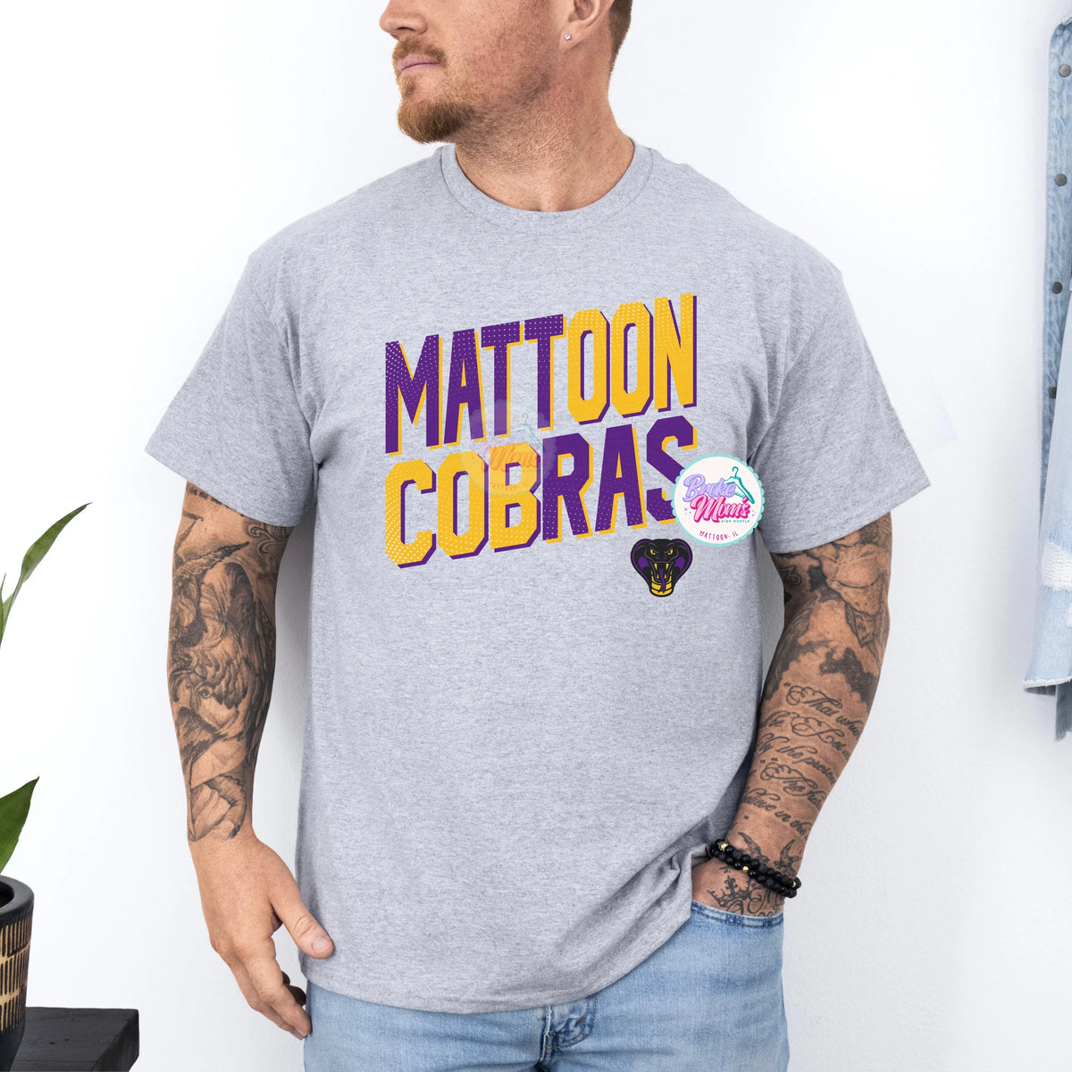 Men’s Mattoon Cobras Slanted Two Tone Tee/Sweatshirt