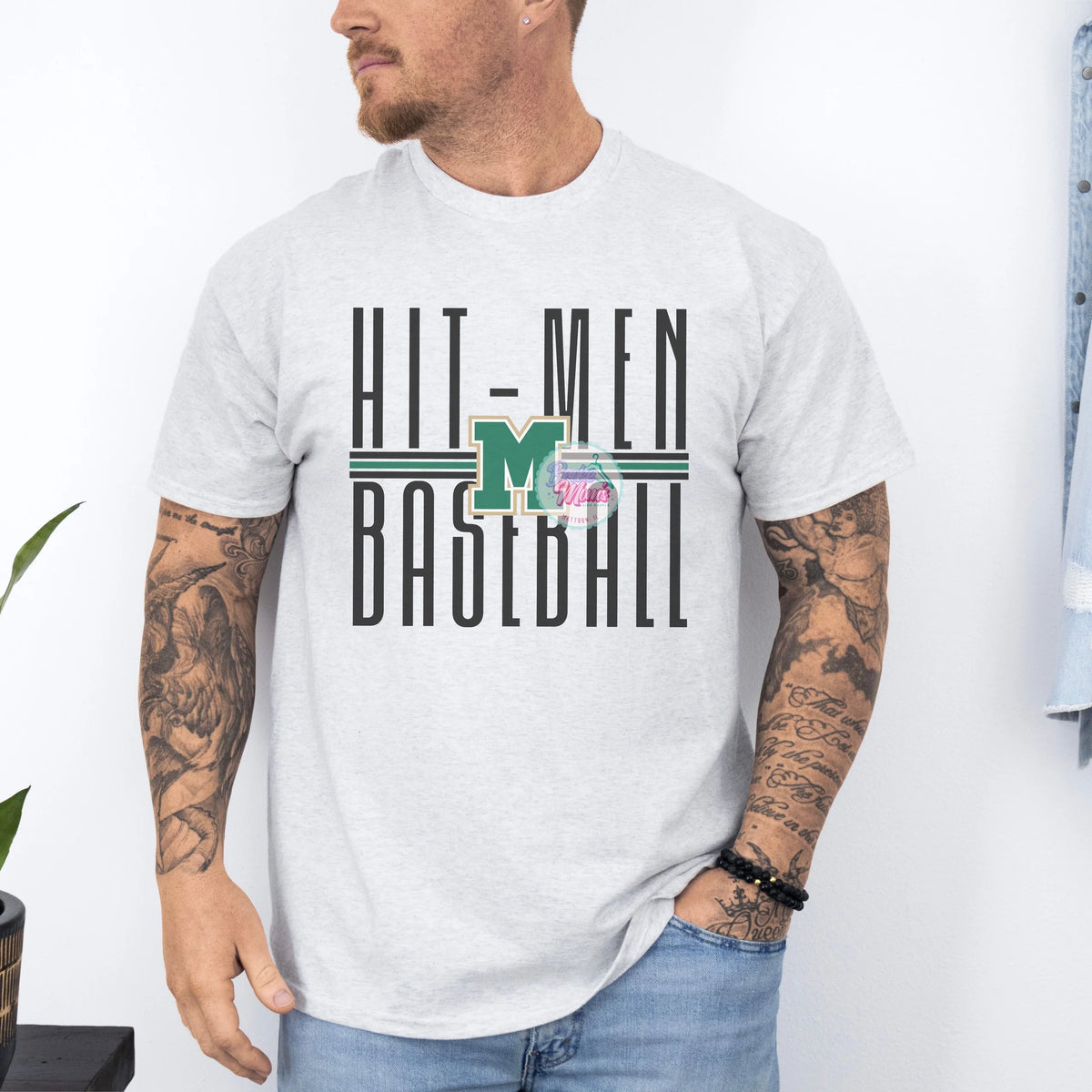 Mattoon Hit-Men Baseball Tall Letters Logo Mens Tee