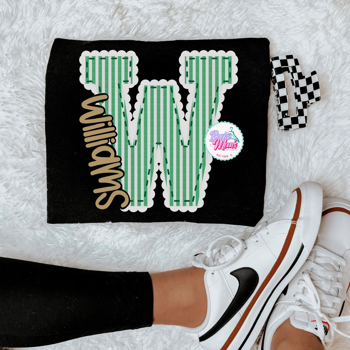 Williams Seersucker Letter Tee/Sweatshirt