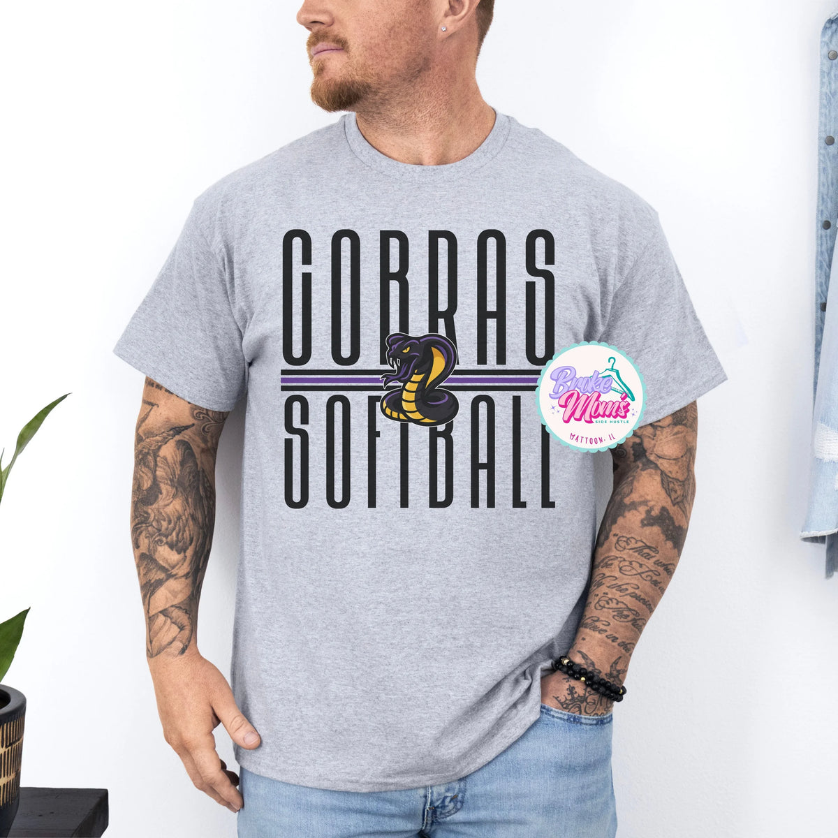 Cobras Softball Long Letters Logo Men's Tee/Sweatshirt
