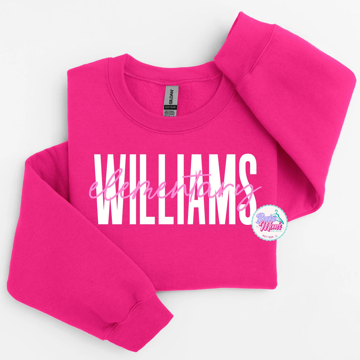Williams Elementary Pink Edition Block Letter Cursive Tee/Sweatshirt