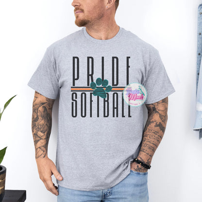 Pride Softball Long Letters Logo Men's Tee/Sweatshirt