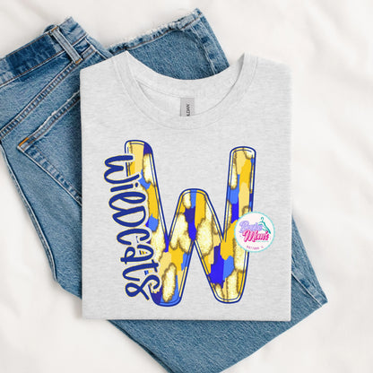 Wildcats Letter Faux Glitter Ombré Tee/Sweatshirt