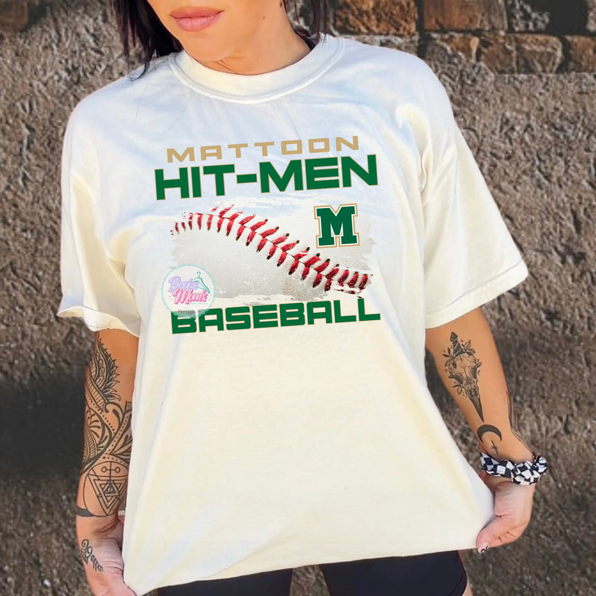 Mattoon Hit-Men Distressed Seam Logo Tee