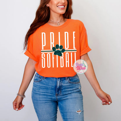 Pride Softball Long Letters Logo Tee