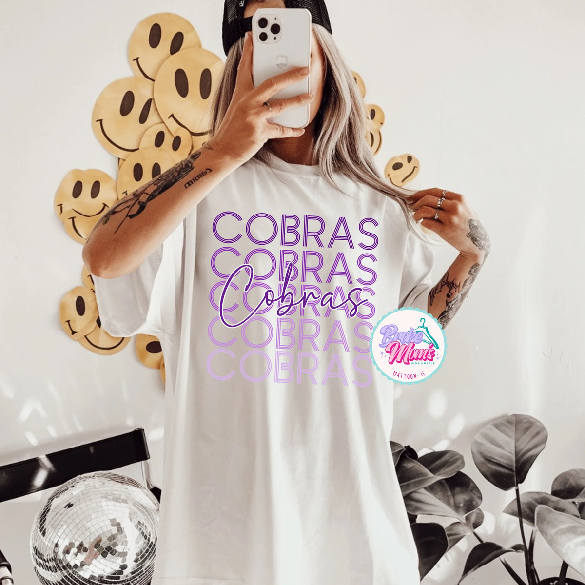 Mattoon Cobras Stacked Ombre Letters Tee