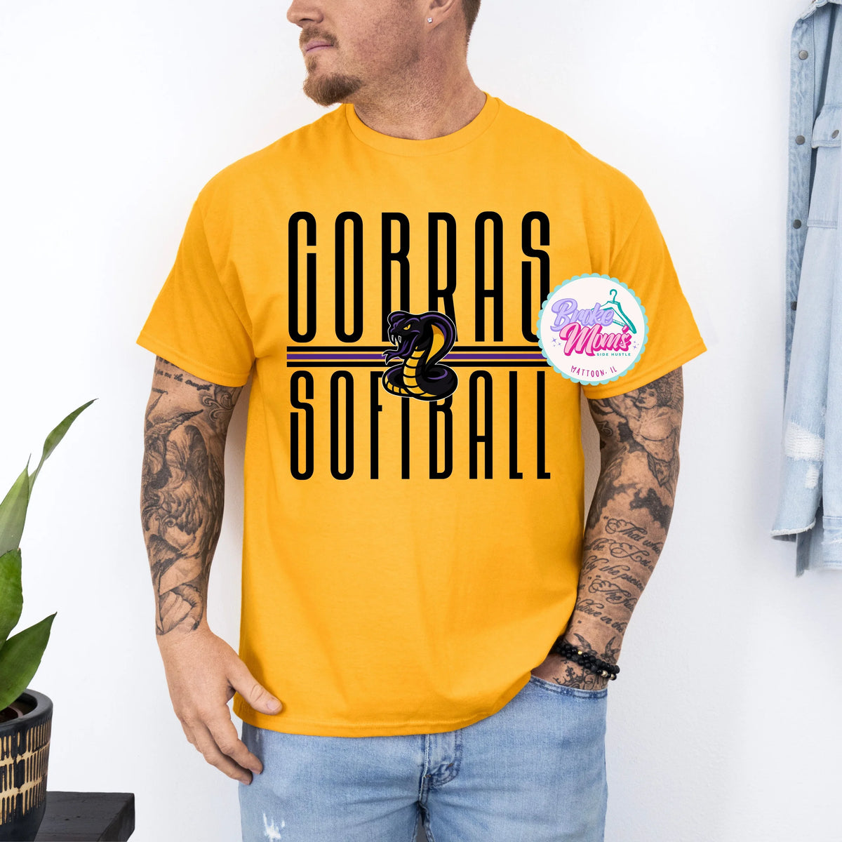 Cobras Softball Long Letters Logo Men's Tee/Sweatshirt