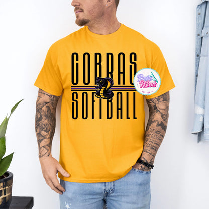 Cobras Softball Long Letters Logo Men's Tee/Sweatshirt