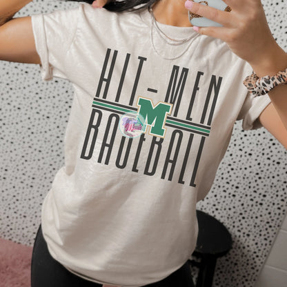 Mattoon Hit-Men Baseball Tall Letters Logo Tee