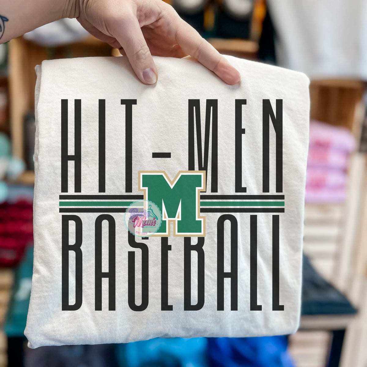 Mattoon Hit-Men Baseball Tall Letters Logo Tee