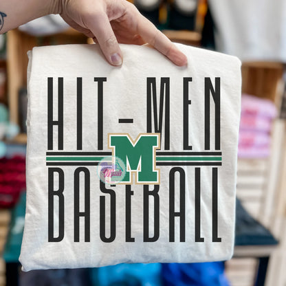 Mattoon Hit-Men Baseball Tall Letters Logo Tee