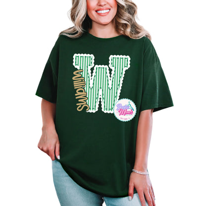 Williams Seersucker Letter Tee/Sweatshirt