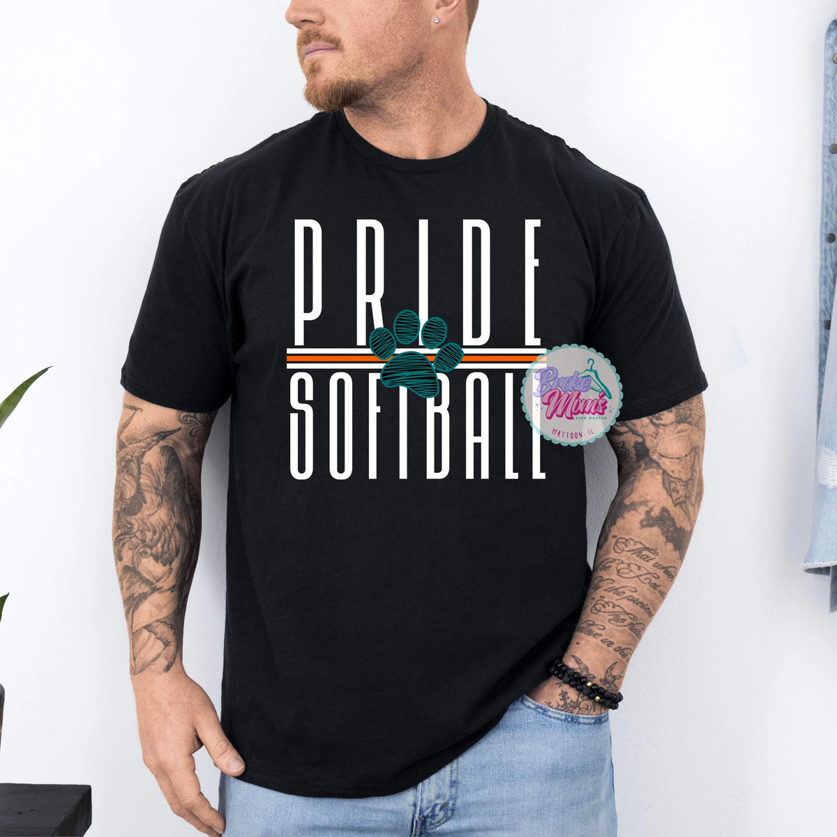 Pride Softball Long Letters Logo Men's Tee/Sweatshirt