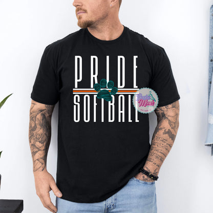 Pride Softball Long Letters Logo Men's Tee/Sweatshirt