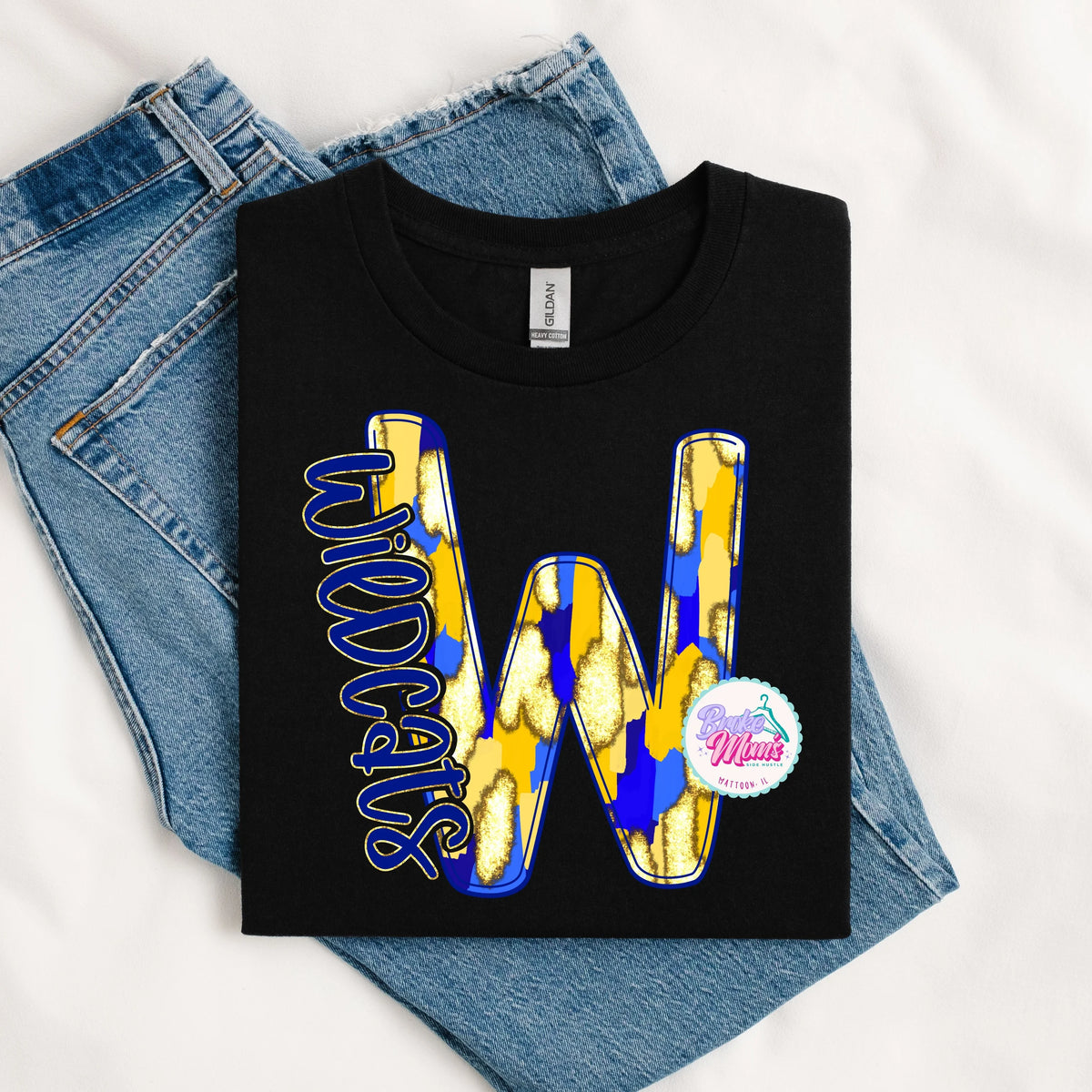 Wildcats Letter Faux Glitter Ombré Tee/Sweatshirt