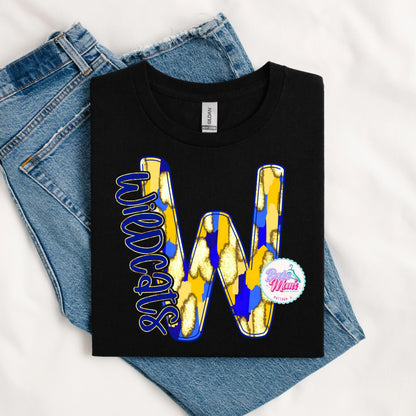 Wildcats Letter Faux Glitter Ombré Tee/Sweatshirt