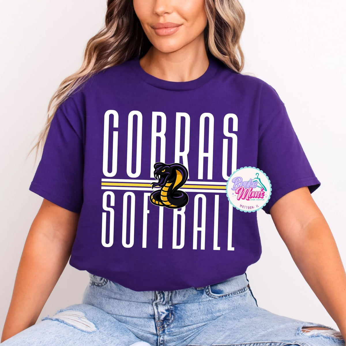 Cobras Softball Long Letters Logo Tee