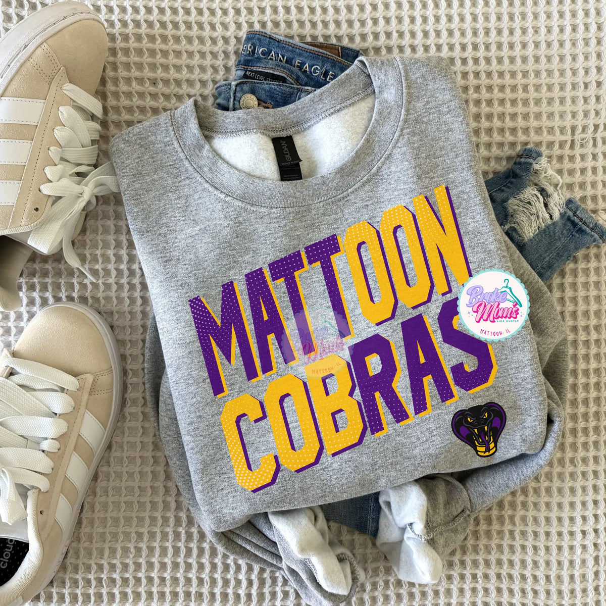 Mattoon Cobras Slanted Two Tone Tee/Sweatshirt