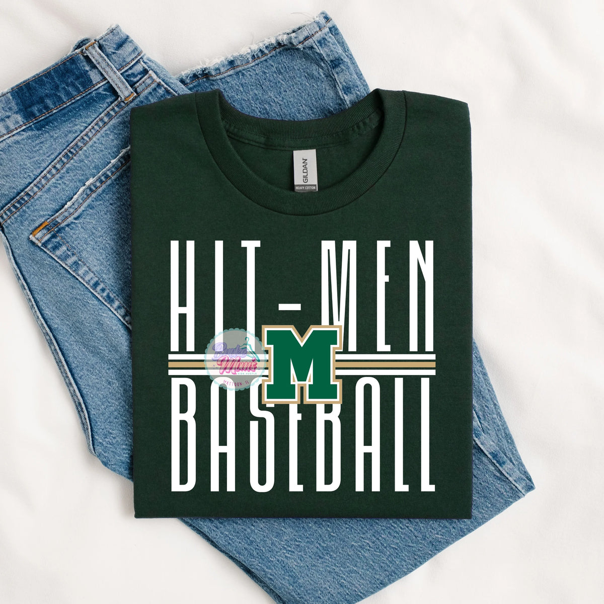 Mattoon Hit-Men Baseball Tall Letters Logo Tee