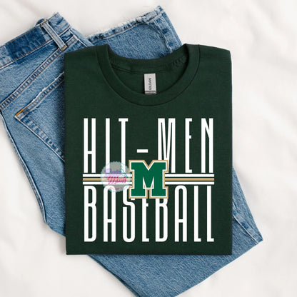 Mattoon Hit-Men Baseball Tall Letters Logo Tee
