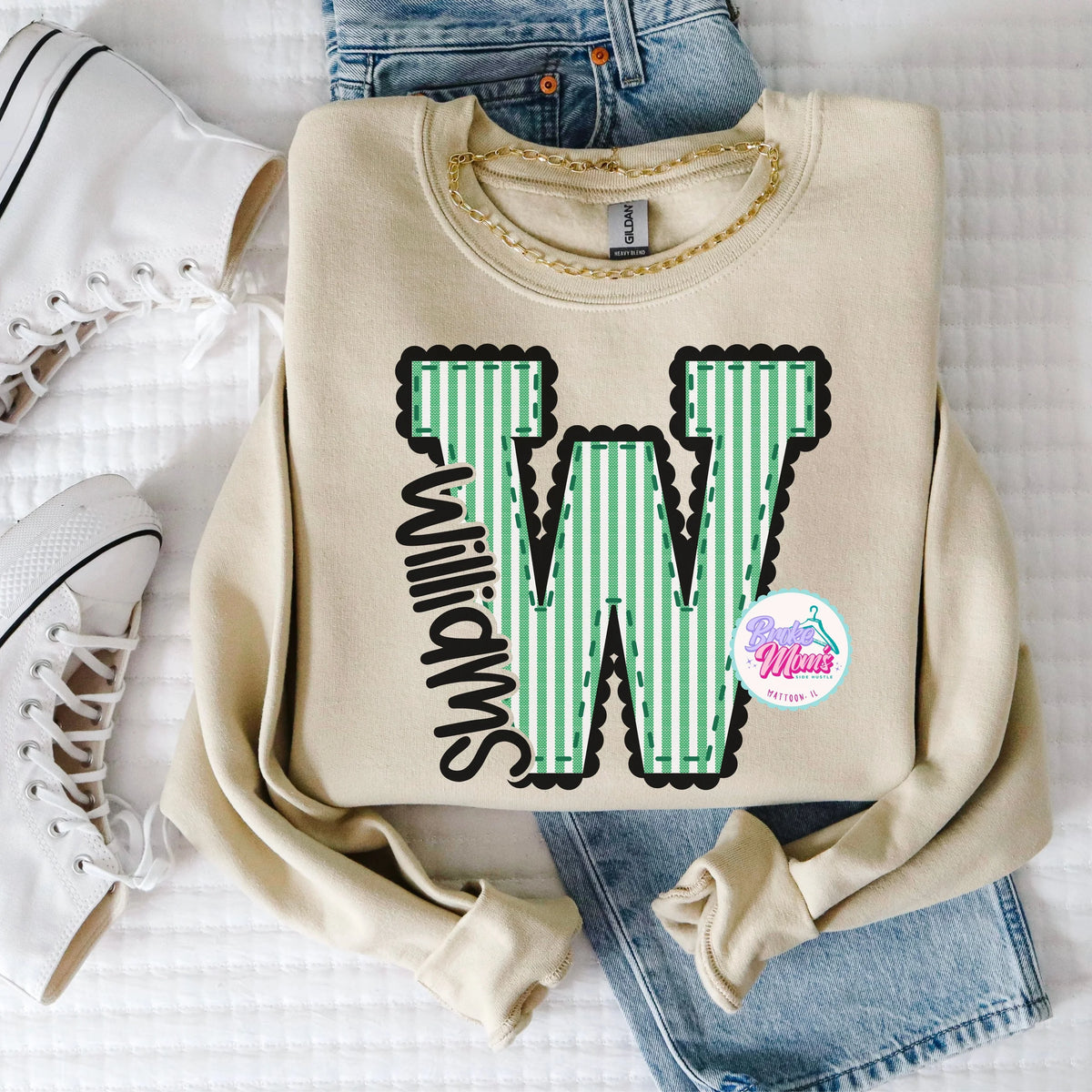 Williams Seersucker Letter Tee/Sweatshirt