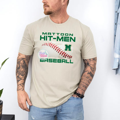 Mattoon Hit-Men Distressed Seam Logo Mens Tee