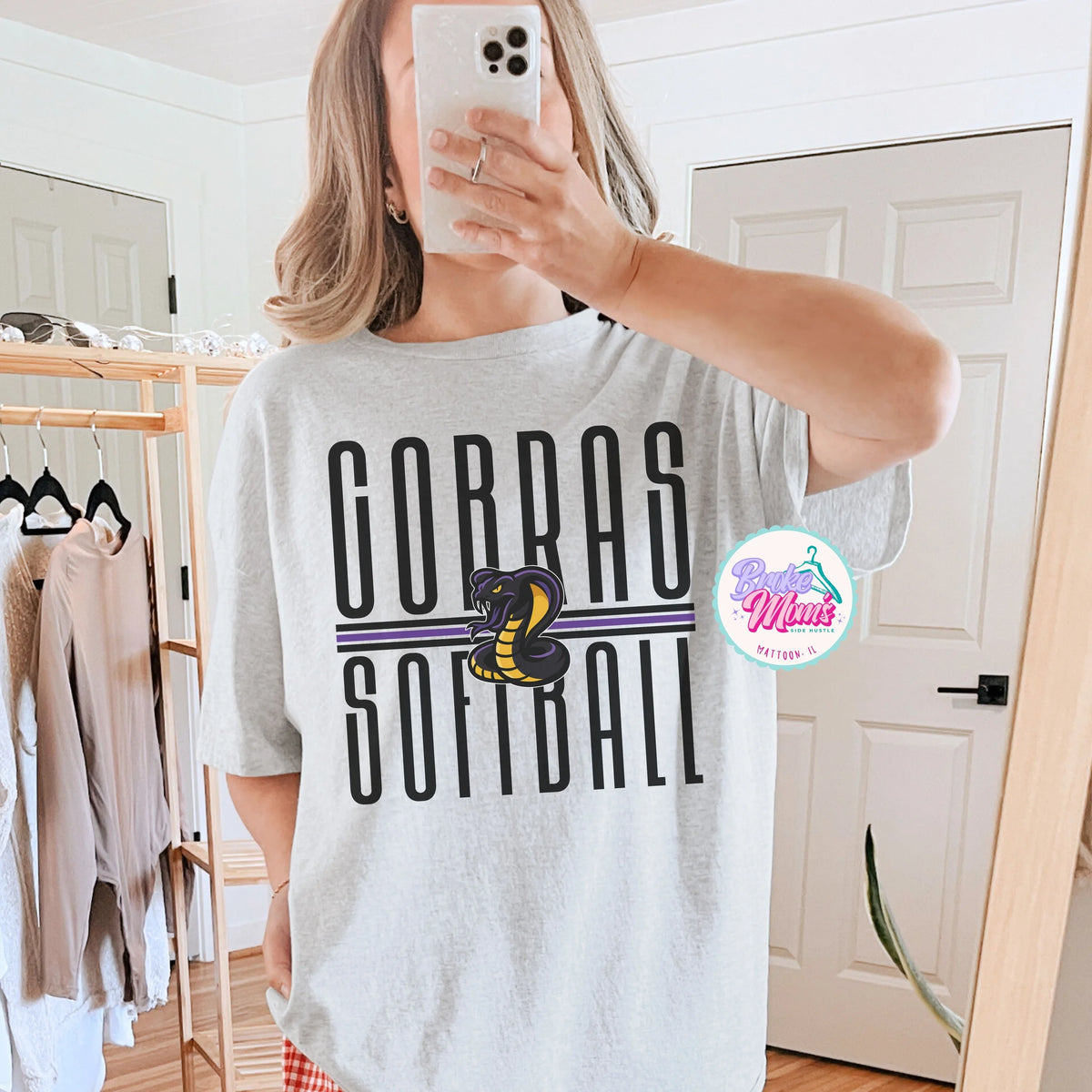 Cobras Softball Long Letters Logo Tee