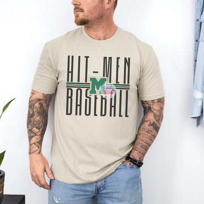 Mattoon Hit-Men Baseball Tall Letters Logo Mens Tee