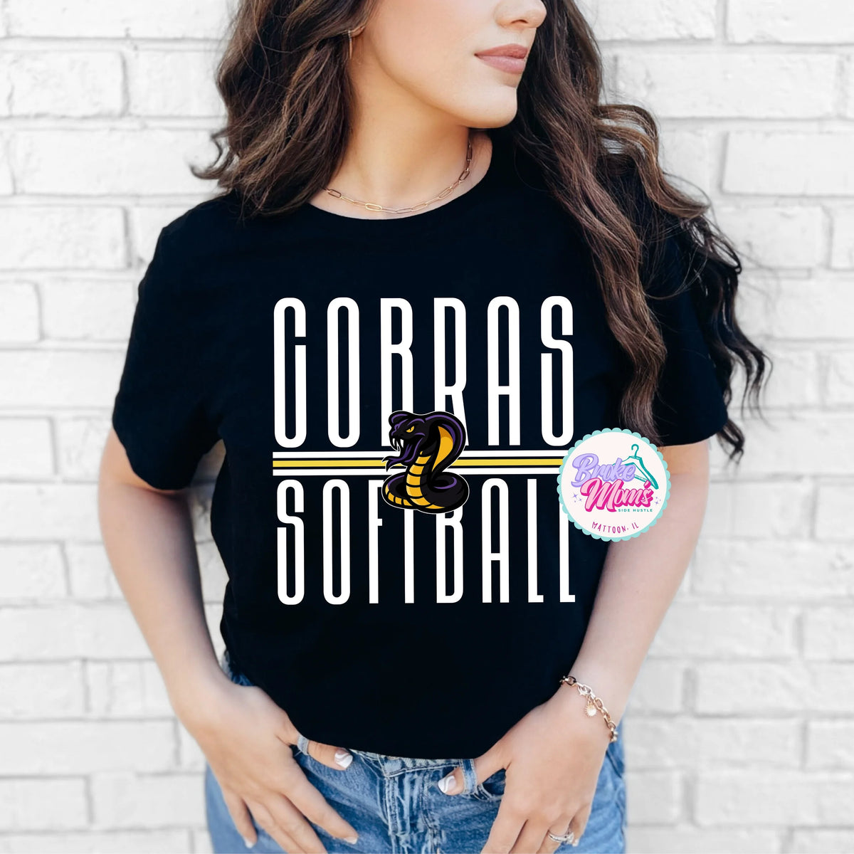 Cobras Softball Long Letters Logo Tee