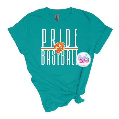 Pride Baseball Long Letters Logo Tee