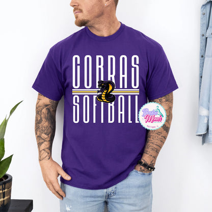 Cobras Softball Long Letters Logo Men's Tee/Sweatshirt