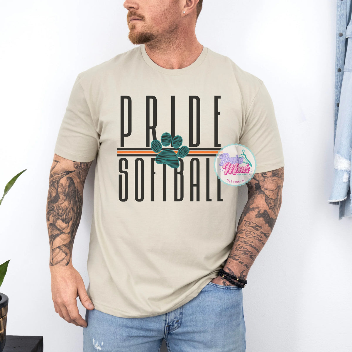 Pride Softball Long Letters Logo Men's Tee/Sweatshirt