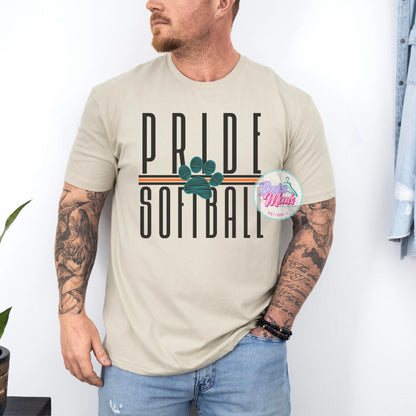 Pride Softball Long Letters Logo Men's Tee/Sweatshirt